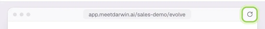 The preview's address bar, with the refresh icon at its right end highlighted.