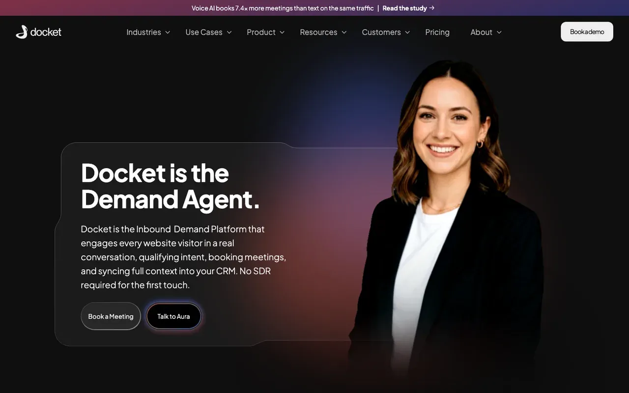 Docket homepage, screenshot from September 2026