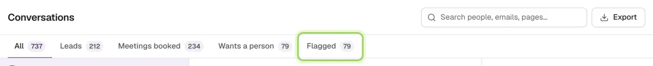 The Conversations filter tabs with Flagged marked.