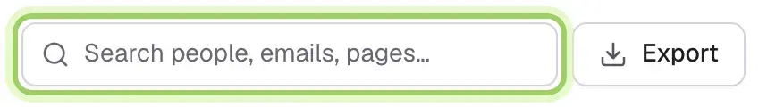 The search box above the list, highlighted, next to the Export button.
